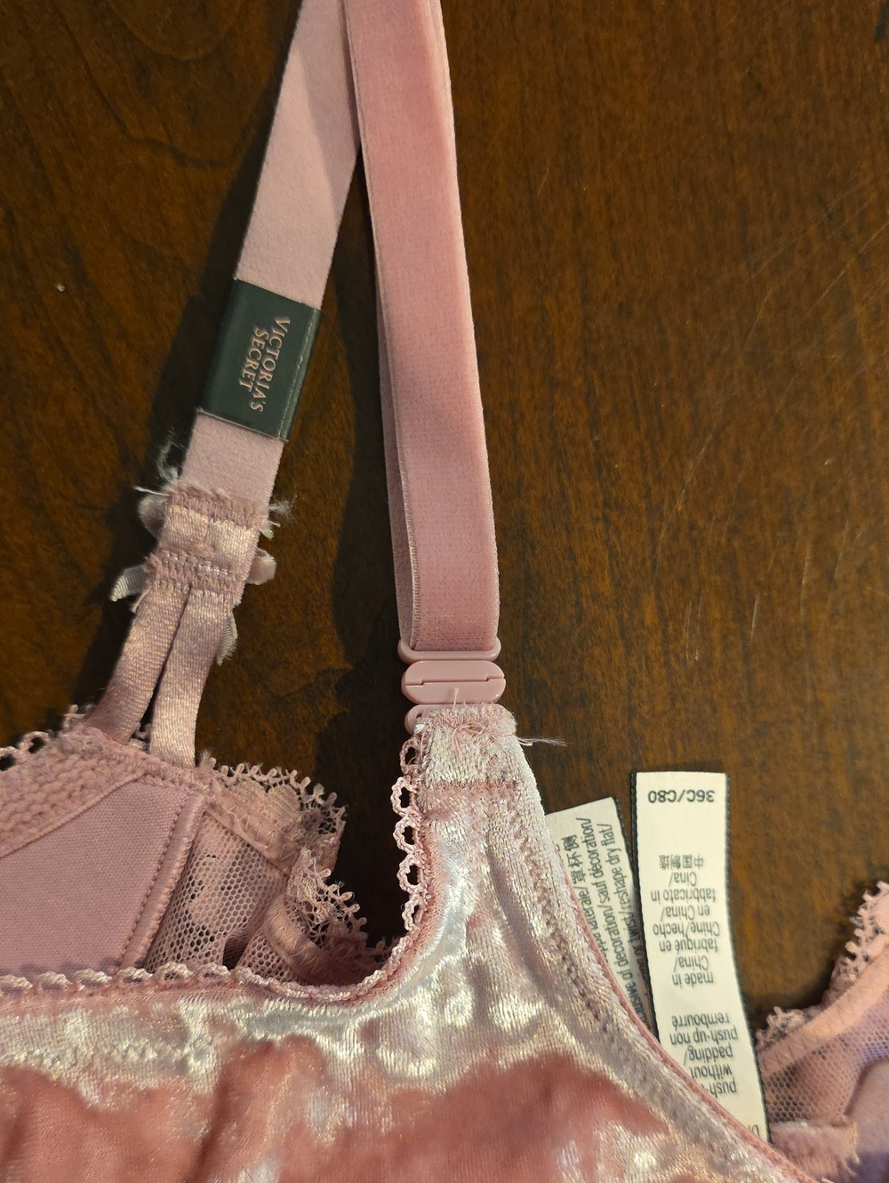 (J15) Victoria's Secret Lavender Pink Lace Underwire Bra - Picture 5 of 7